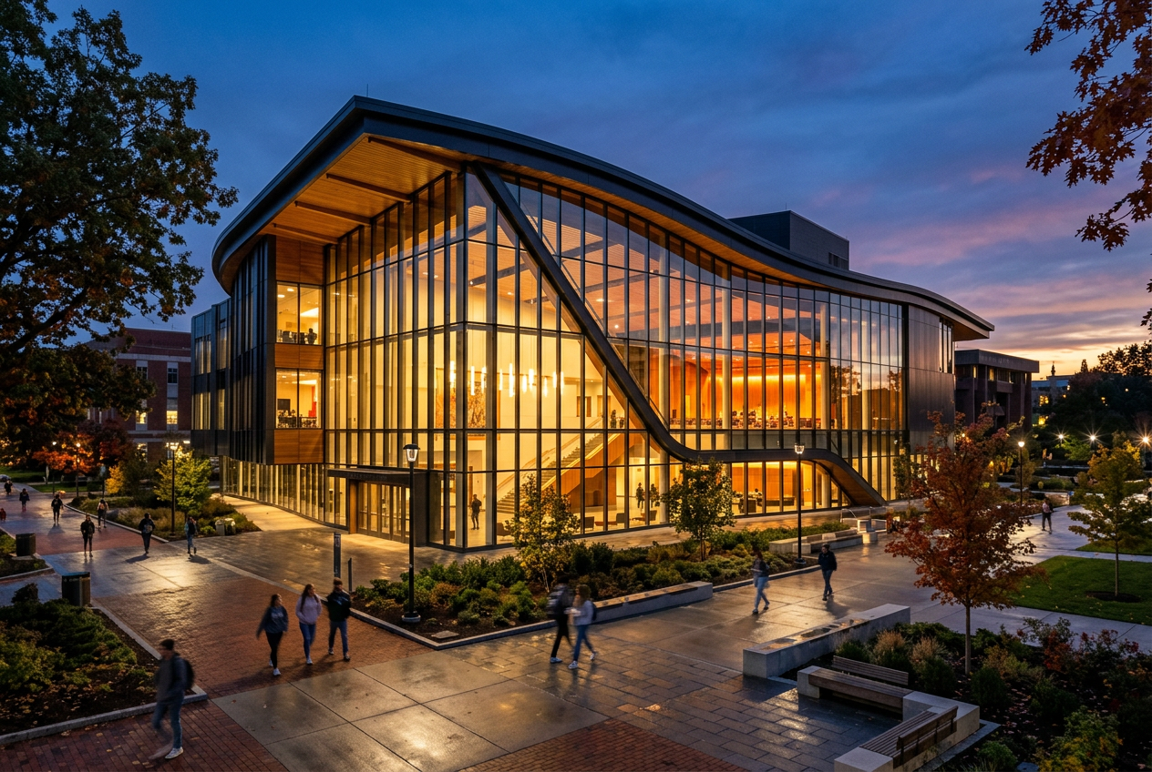 Exterior of the Roger Glass Center for the Arts