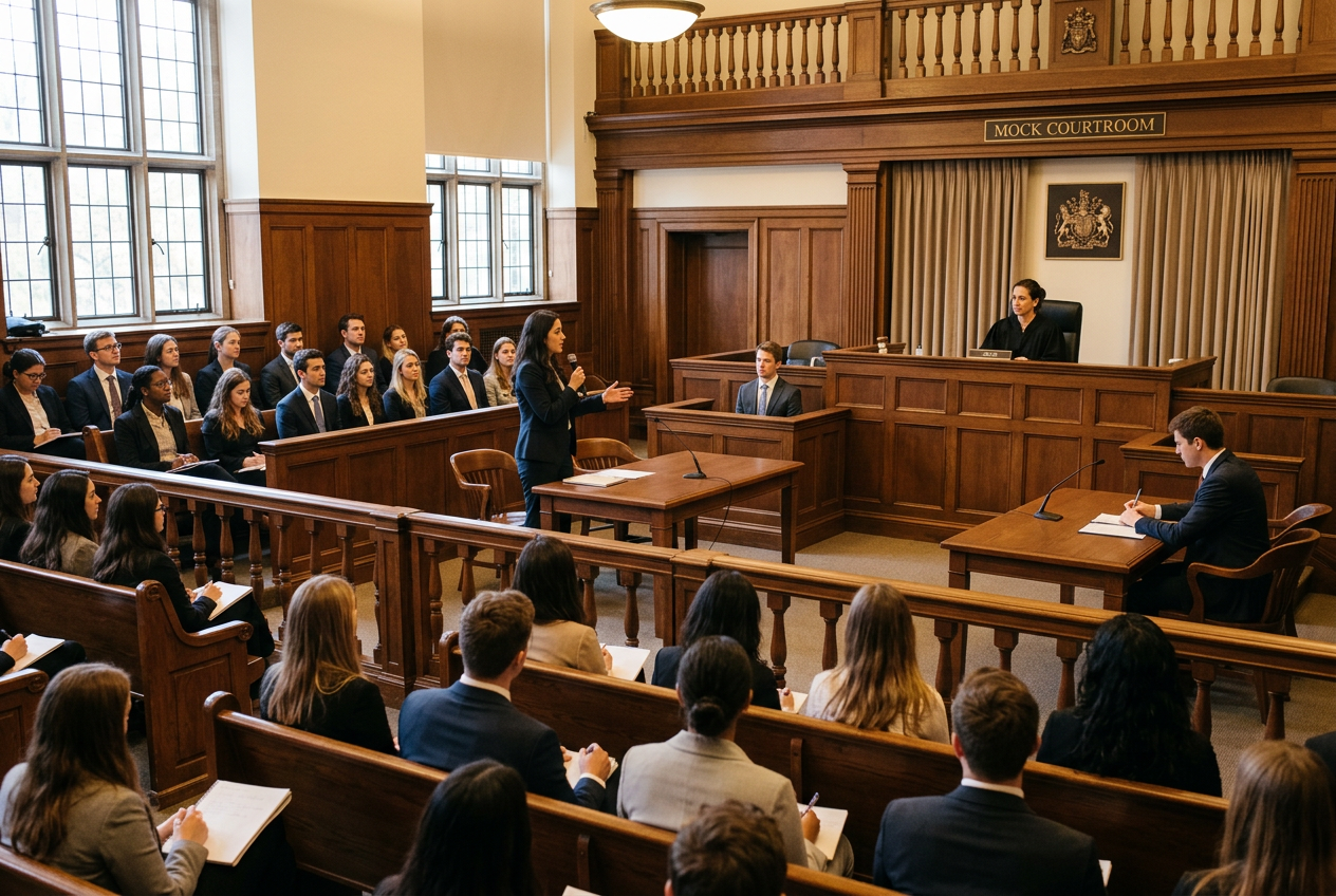 Courtroom during a law seminar