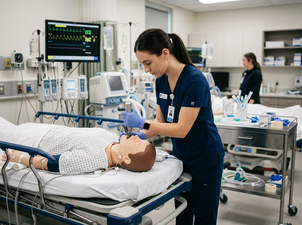 A physician’s assistant student in the lab