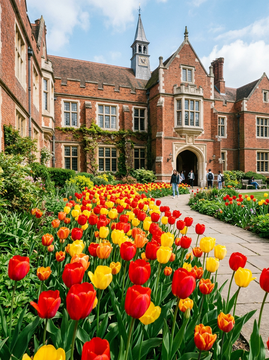 Tulips on campus